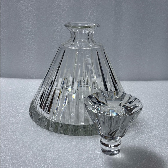 Vintage Mikasa Arctic Lights Ships Decanter Stopper Crystal Triangle Glass Heavy - Picture 4 of 7